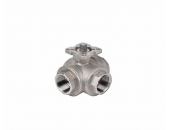 VAN BI INOX 3 NGÃ NỐI REN CÓ GIÁ ĐỠ ISO5211