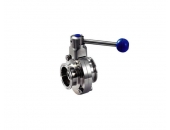 VAN BƯỚM KẸP CLAMP VI SINH TAY RÚT TIÊU CHUẨN DIN