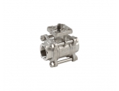VAN BI INOX 3 MẢNH NỐI REN CÓ GIÁ ĐỠ ISO5211